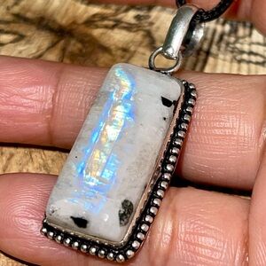 Rainbow Moonstone Pendant 1 7/8”
